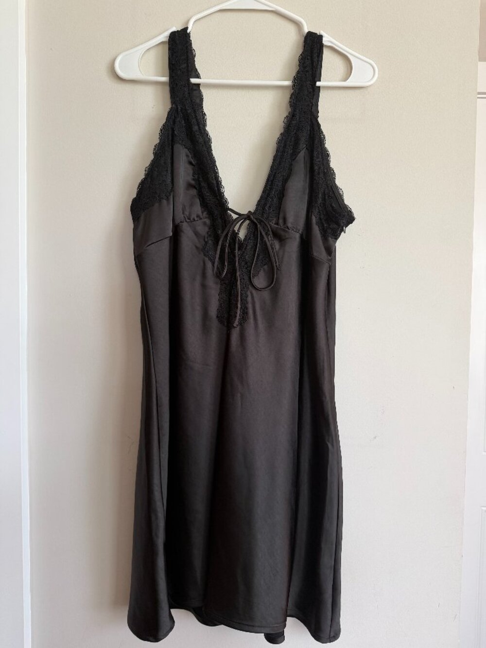 Princess Polly Black Satin Slip Dress Size 12